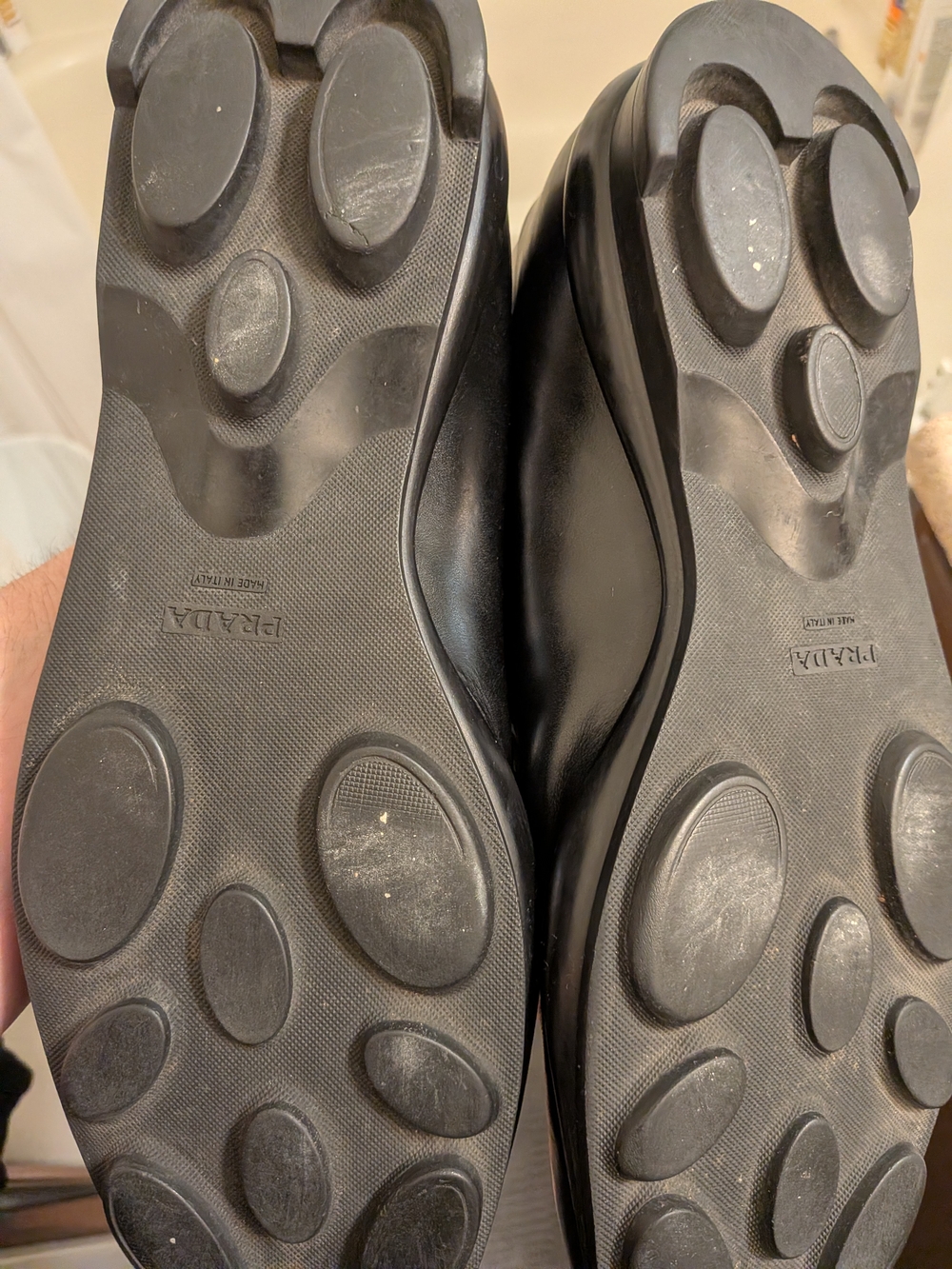 Prada Black Leather Lace-Up Derby Shoes - Picture 2 of 2
